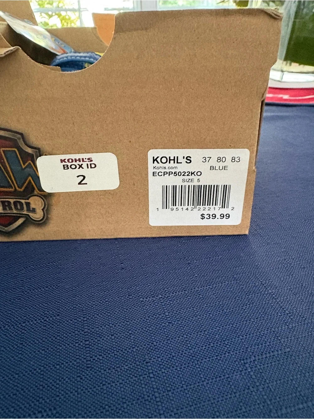 Paw Patrol Blue Sneakers with Yellow Trim and Red/Teal Accents